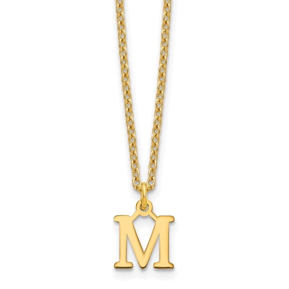 Sterling Silver Gold-plated Cutout Letter M Initial Necklace