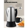 thumbnail image 5 of APOXCON 12 Cup Electric Coffee Percolator with ETL Approval Stainless Steel Coffee Maker with Heat Resistant Glass Knob Classic Look Cord-Less Server Coffee Pot, 5 of 5