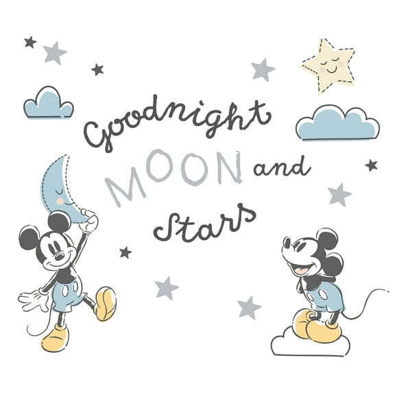 Lambs & Ivy Disney Baby Moonlight Mickey Mouse Blue/Black Wall Decals/Stickers