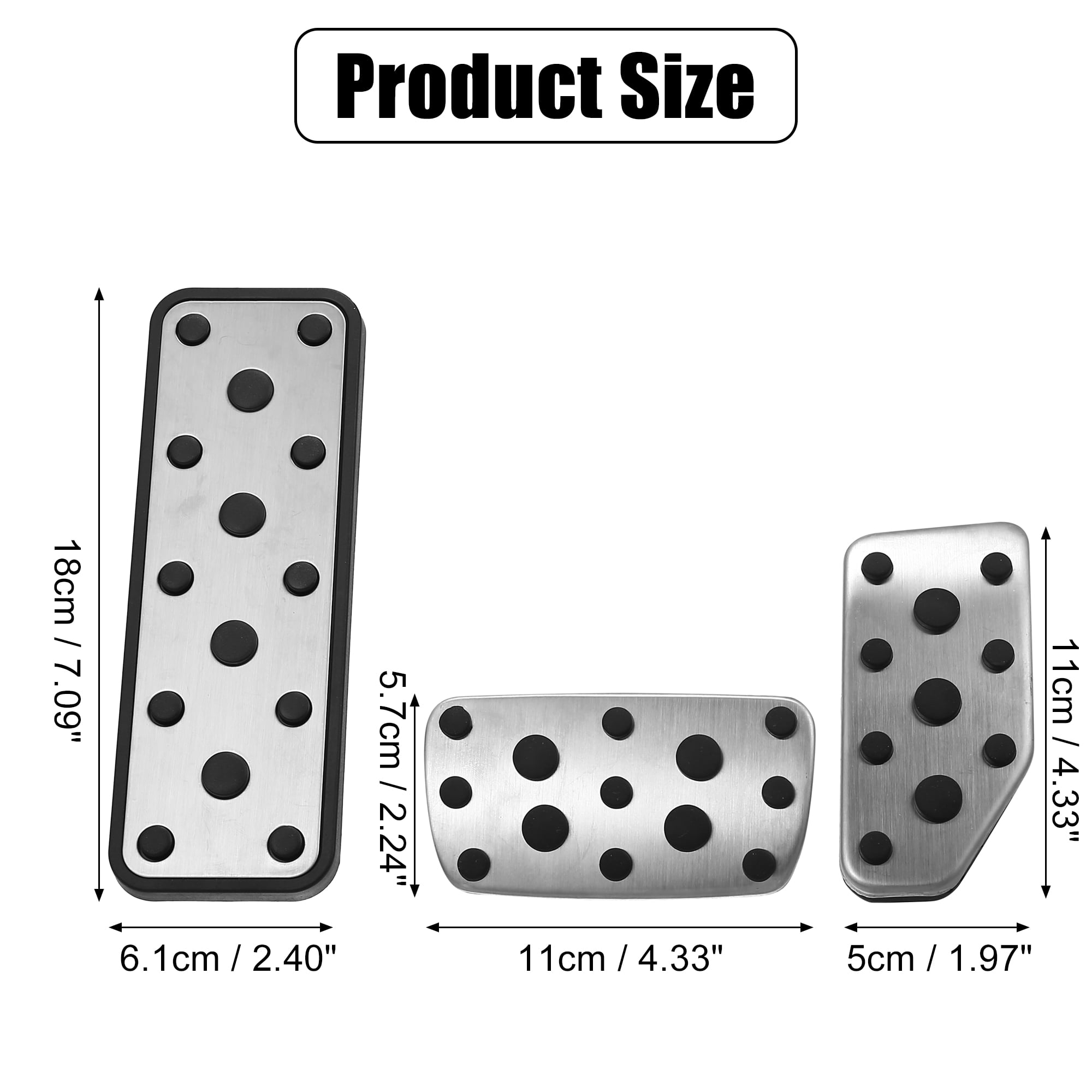 Unique Bargains 3pcs Foot Pedal Pad Covers for Subaru Crosstrek XV Impreza Forester Legacy