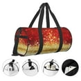 thumbnail image 5 of Haiem Red Gold Glitter Pattern Gym Bag for Women Men, Waterproof Travel Duffel Bags, Personal Item Travel Bag Weekender Bag with Shoes Compartment & Wet Pocket, 5 of 8
