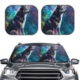 thumbnail image 2 of Vsdgher Colorful Plant Wolf Print Car Windshield Sun Shade, Reflective Sunshade Window Sunshade Sun Visor Protector Fit for Cars,Trucks,SUVs-Large, 2 of 6