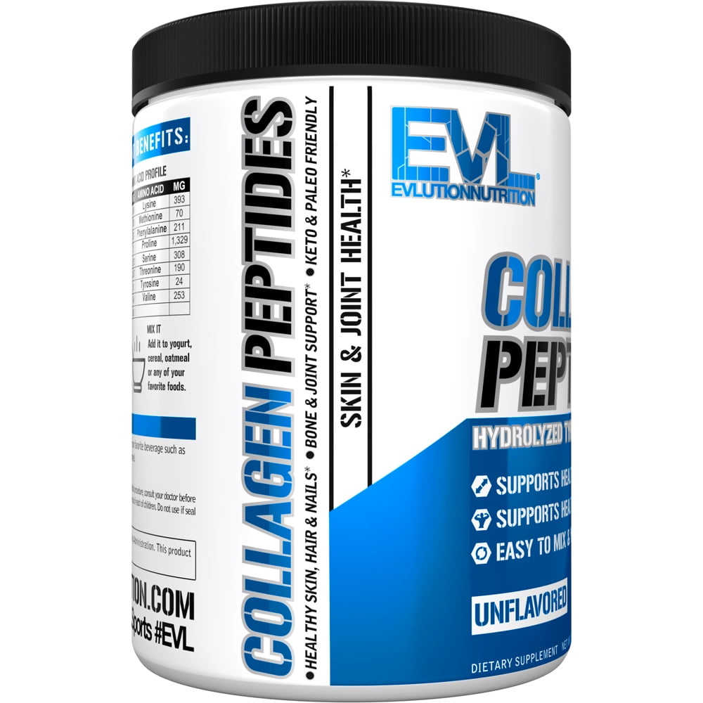 Collagen Peptides Powder for Bone & Joint Support - Hair Skin and Nails Vitamins - EVL Hydrolyzed Collagen Powder Supplement 30 Servings