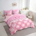 thumbnail image 3 of Manfei Letter Monogrammed D 7-Piece Twin Bedding Sets,Kawaii Butterfly Bowknot Bedding Comforter Set,Pink Bling Glitter Breathable Sheet Sets,Ultra Soft Home Decor,Reversible, 3 of 8