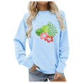 thumbnail image 1 of WEAIXIMIUNG Chandails en Molleton pour Femmes Tendance Légers Décontractés à Imprimé Floral Col Rond Pull Manches Longues Coupe Ample, 1 of 3