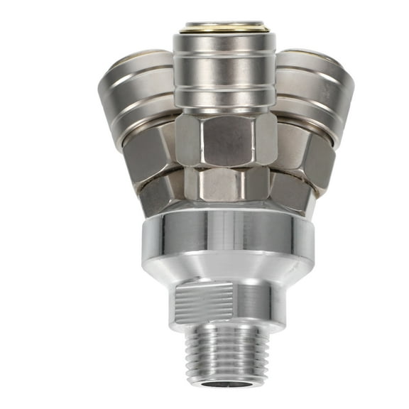 Hemoton Air Manifold 3 Way Quick Connect Coupler Air Hose Splitter Coupler Pneumatic Fitting Air Hose Fitting