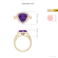thumbnail image 4 of ANGARA Natural Trillion Concave-Cut 2.5 ct Amethyst Halo Criss-Cross Ring in 14K Yellow Gold for Women (Size-10mm) | February Birthstone, Anniversary, Jewelry Gift for Women | Natural Amethyst Ring, 4 of 8