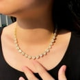 thumbnail image 2 of Lovely Cubic Zircon Crystal Heart Shape Choker Necklace Silver Plated Jewellery, 2 of 9