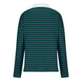 thumbnail image 4 of Axiiglly Long Sleeve Shirts for Women Trendy Striped Shirt Loose Crewneck Pullover Tunic Tops Casual Patchwork Soft Lightweight Sweatshirt, 4 of 7