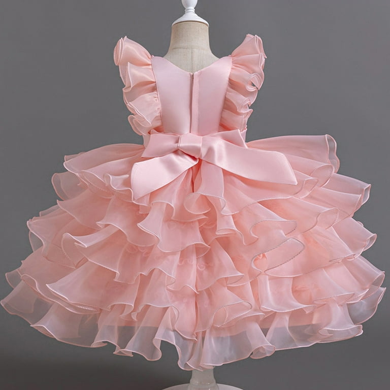 Formal A-Line Dresses for Girls Size 3-12 Layered Ruffle Sleeve Bowknot High Waisted Solid Performance Evening Party Prom Tutu-Dress - Walmart.com Formal A-Line Dresses for Girls Size 3-12 Layered Ruffle Sleeve Bowknot High Waisted Solid Performance Evening Party Prom Tutu-Dress - Walmart.com