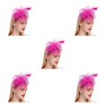 thumbnail image 3 of Qarigey Flor del pelo Tocados de boda Mano de obra fina Ahorro de espacio Adorno para el cabello Fiesta Nupcial Cabeza Colgante Rosa claro Type2 NO2, 3 of 6