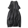 thumbnail image 4 of IROINNID Summer Dresses for Women Classy Dresses with Round Neck and Short Sleeve Botton Casual Summer Outfits Sun Dresses, 4 of 9