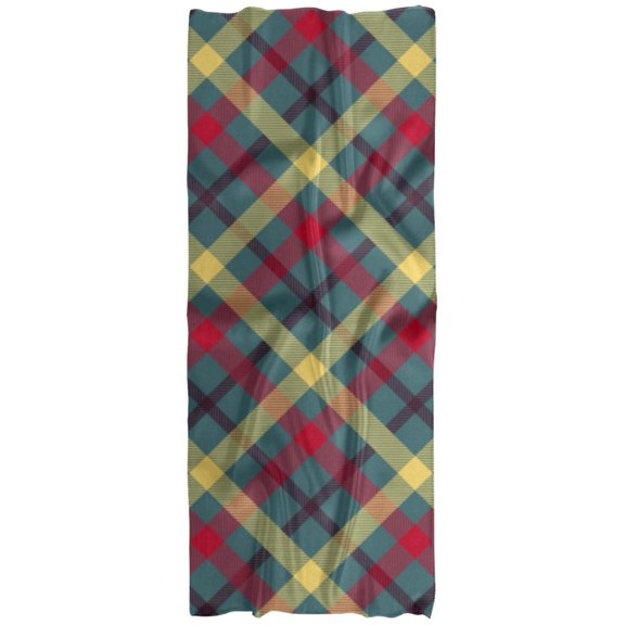 Plaid Red Color Pattern Breathable and Translucent Chiffon Silk Scarf | Lightweight, 180*73 cm | Stylish Accessory for Women