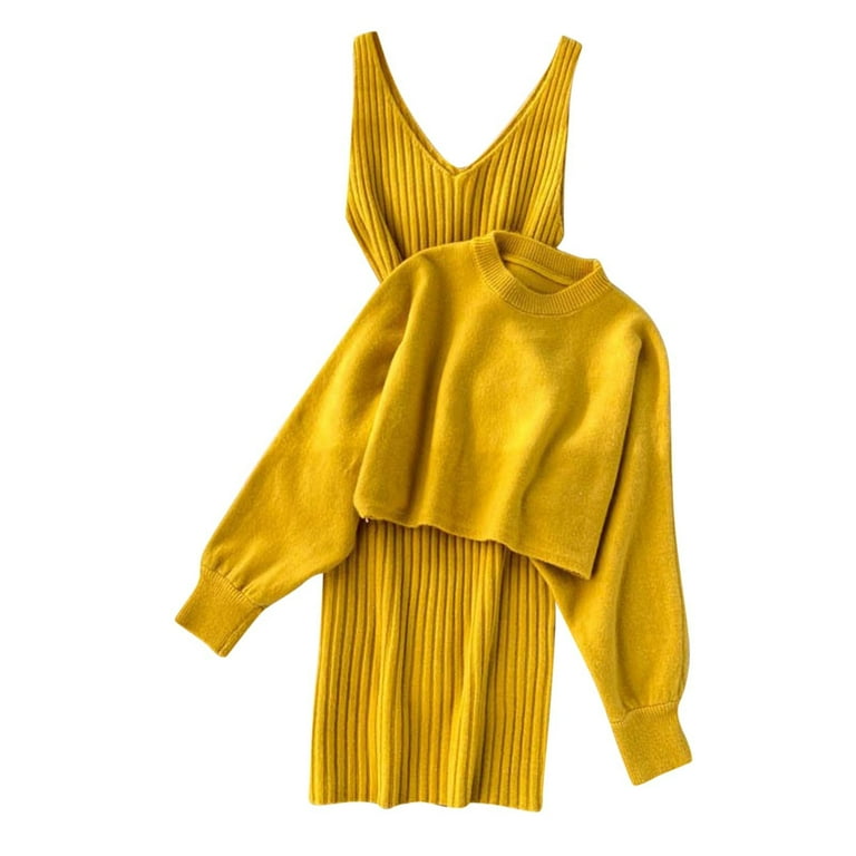 Women Knitted Dress Two Piece Suit Pullover Top And Dress Bodycon 2 Piece Set Midi Dress Knitted Dress Set Women Gown Dress Lightweight Summer Dresses plus Size Long Satin Dress for Women Women Knitted Dress Two Piece Suit Pullover Top And Dress Bodycon 2 Piece Set Midi Dress Knitted Dress Set Women Gown Dress Lightweight Summer Dresses plus Size Long Satin Dress for Women