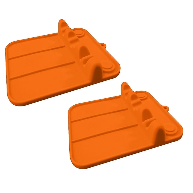 2PC Spoon And Lid Rest Kitchen Spoon Holder Suction Cup Spoon Rest Silicone Utensil Rest With Drip Pad Non Slip Dangle Spoon Rest Household Kitchen Accessory Kitchen Utensils Rest For Cou Orange