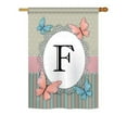 thumbnail image 2 of Breeze Decor 30154 Butterflies X Monogram 2-Sided Vertical Impression House Flag - 28 x 40 in., 2 of 7