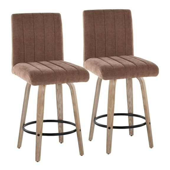 LumiSource Hank 26" Fixed-Height Counter Stool - Set of 2