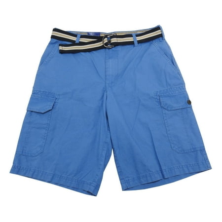 IZOD Saltwater Mens Size 34 Belted Cargo Shorts, Federal Blue
