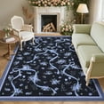 thumbnail image 3 of Garvee 8x10 Area Rug Modern Floral Print Rugs for Living Room, Machine Washable Rug Soft Non Slip Indoor Rug Carpet, Low Pile Ultra Thin Farmhouse Rugs for Bedroom Dining Room Home Decor, Blue, 3 of 9