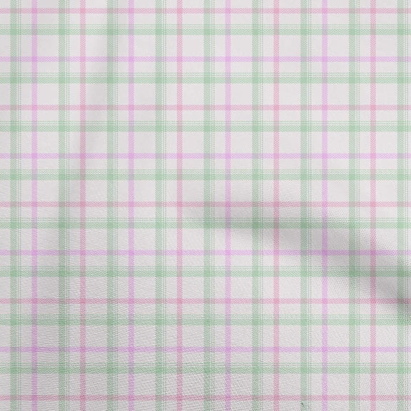oneOone Polyester Spandex Dusty Teal Green Fabric Check Diy Clothing Quilting Fabric Print Fabric By Yard 56 Inch Wide