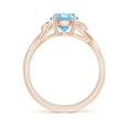 thumbnail image 2 of Angara Natural 1.12 Ct. Aquamarine Solitaire Ring in 14K Rose Gold for Women (Ring Size: 11.5), 2 of 10