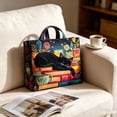 thumbnail image 6 of Quilted Tote Bag for Women, 12x12in Vintage Digital Print Shoulder Bag with Zipper, Large Capacity Foldable Shopping Tote, Tear-Resistant Polyester Handbag for Commuting Travel & Daily Use, 6 of 8