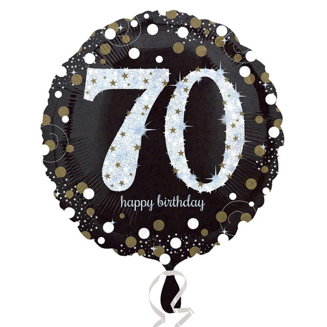 70th Birthday Holographic Foil Balloon - Superior Float Time, Enhances Any Celebration!