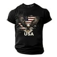 thumbnail image 4 of Xysaqa Beach Shirts for Men Boys Shirts Men's American Flag T-Shirts Short Sleeve Animals Graphic Tee USA Flag Distressed Patriotic Shirts S-2X Sports T Shirt Men On Clearance, 4 of 5