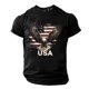 thumbnail image 4 of Tops para hombre, blusas y camisas de cuello redondo y manga corta para hombre. Top/camisa de cuello redondo y manga corta con estampado del Día de la Independencia para hombre. Tops para hombre., 4 of 5
