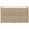 thumbnail image 3 of vidaXL Outdoor Storage Bench with Cushion Beige 100 cm Poly Rattan, 3 of 5