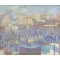 thumbnail image 2 of Allen Tucker 14x12 Gold Ornate Wood Frame and Double Matted Museum Art Print Titled - Madison Square, Snow (1904), 2 of 4