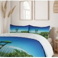 thumbnail image 6 of Ambesonne Beach Duvet Cover Set, Tropical Seacoast Greenery, 2-Calking, Blue Fern Green, 6 of 7
