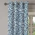thumbnail image 3 of Ambesonne Abstract Grommet Curtain, Retro Grunge Blossom Print, 50"x63", Night Blue and White, 3 of 5