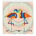thumbnail image 3 of Ambesonne Flamingo Shower Curtain, Valentines Funky Birds, 69"Wx84"L, Multicolor, 3 of 5