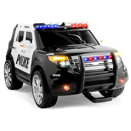 Best Choice Products 12V Kids Police RC Remote Ride On SUV Car w/ Parent Control, 2 Speeds, Lights, AUX, Sirens -