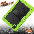 thumbnail image 6 of Dteck Screen Protector Case for iPad Pro 5th Generation 12.9-inch 2021,Shockproof Rubber Armor 3-Layer Protection Case Hybrid Stand Cover with Adjustable Shoulder/Hand Strap,Black+Green, 6 of 7