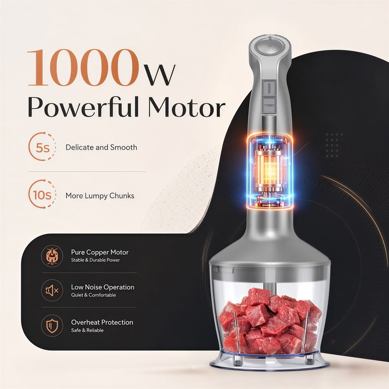 LINKChef 1000W 5-in-1 Immersion Blender, Stainless Steel photo 8