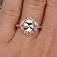 thumbnail image 5 of Milgrain 7mm Cushion Cut Morganite Engagement Ring 2.05 Carat Glaring Wedding Ring 10k Rose Gold Floral Art Deco, 5 of 6