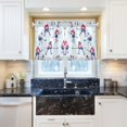 thumbnail image 5 of Yayeee Kitchen Curtains Tier Pair Light Filtering 27"x24" Rod Pocket Short Cafe Window Panel, Blue Ice Hockey, 5 of 7