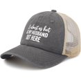 thumbnail image 2 of Wuqi It's Almost As Hot As My Husband Hats for Womens Fashion Washed Distressed Baseball Cap, 2 of 7