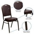 thumbnail image 6 of Flash Furniture 4 Pack HERCULES Series Crown Back Stacking Banquet Chair in Brown Vinyl - Copper Vein Frame, 6 of 14