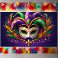 thumbnail image 5 of Colorful Design Mardi Gras Banner Masquerade Theme Carnival Display Feather Decoration Firework Pattern Festival Background for Carnival Party Mardi Gras Celebration Masquerade Ball, 5 of 9