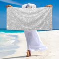 thumbnail image 5 of Bingfone Silver Glitter Oversized 27.7x55 Inches Beach Towel, Super Absorbent Soft Plush Pool Towel, Bath Towel for Travel Sports Pool Swimming Bath Camping Yoga Girls Women Adults, 5 of 6
