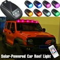 thumbnail image 2 of Solar Car Roof RGB Strobe Light with Remote Control, No Drill Solar Powered Cab Lights for Truck SUV RV, Waterproof Wireless LED Strobe with Vibration Resistant, 2 of 7