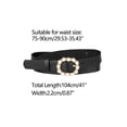 thumbnail image 3 of INSPIRE CHIC Womens Pearl Waistband Skinny Leather Adjustable Pin Buckle Belt for Jeans Dresses Pants 75-90cm/29.53"-35.43" Black, 3 of 4
