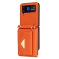 thumbnail image 3 of Nalacover Case for Samsung Galaxy Z Flip4, Crossbody Wallet Case with Card Slots Holder, PU Leather Lanyard Shoulder Strap Shockproof Purse Cover for Samsung Galaxy Z Flip4, Orange, 3 of 10