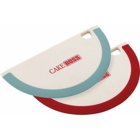 Cake Boss Nylon Tools Silicone Bowl Scrapers, Set of 2, Red and Blue
