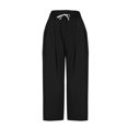 thumbnail image 4 of Plus Size Women's Pants Womens Sweatpants Womens Vertical Leg Tied Straight Tube Loose Casual Pocket Embroidered Wide Leg Pants, S-4XL, 4 of 6