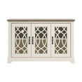 thumbnail image 4 of Galano Raccon 3-Door Wide Sideboard, Ivory with Knotty Oak Finish, Adjustable Shelves, 4 of 13