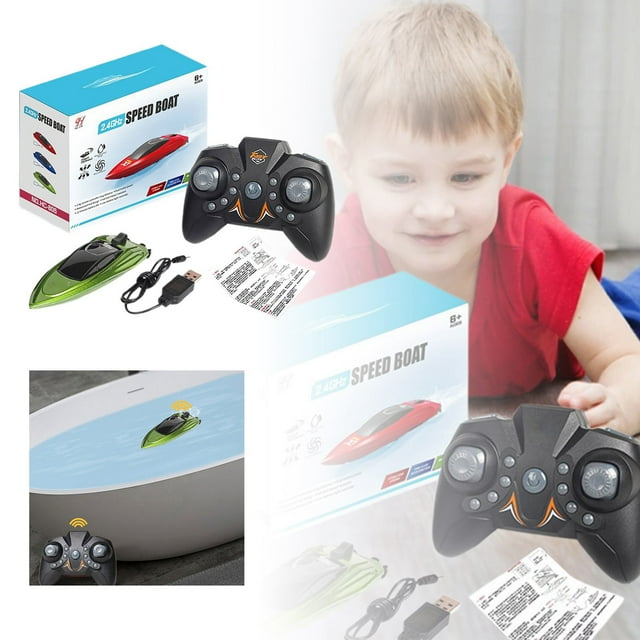 Yacht de Course à Grande Vitesse 24G Bateau Télécommandé pour Enfants Jouet d'Eau Extérieur